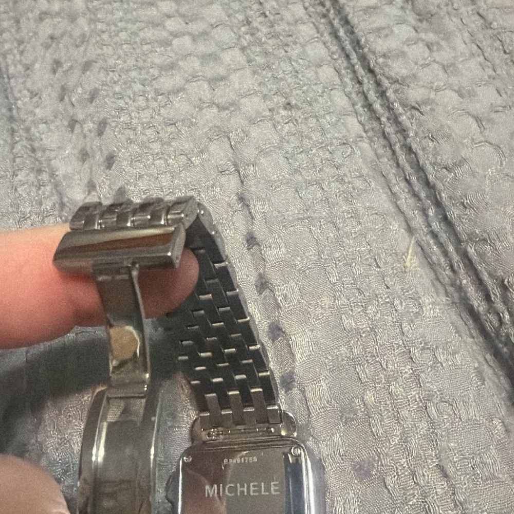 Michele Silver Watch with Diamond Accents - Picture 3 of 8